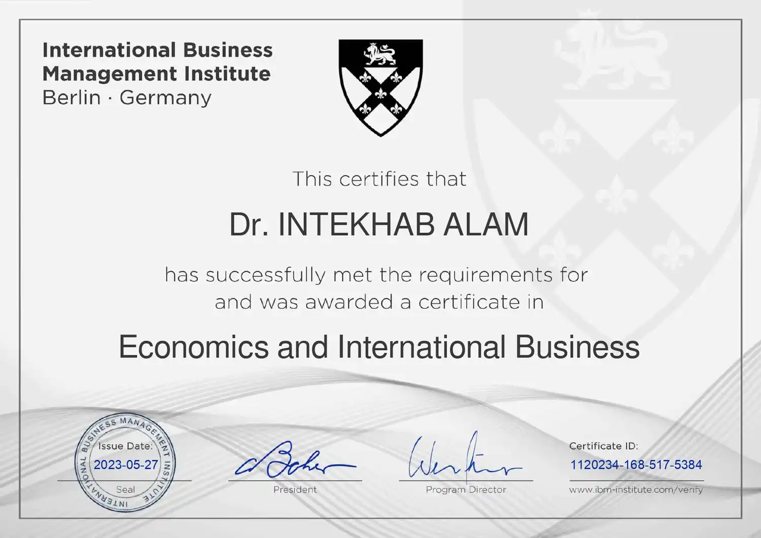 Management Certificate